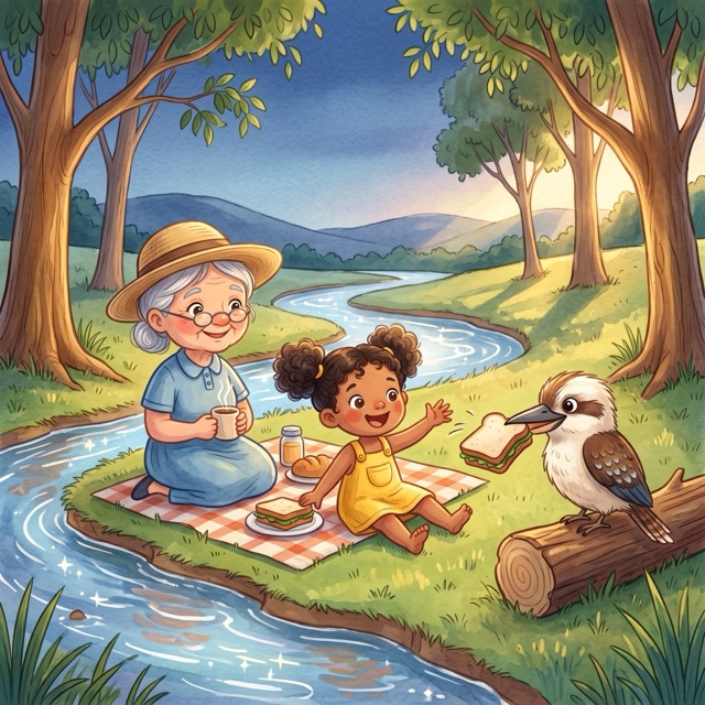 Ruby's Picnic by the River, a StoryLink Storybook cover.