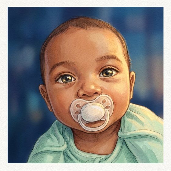 A storybook portrait of his baby son.